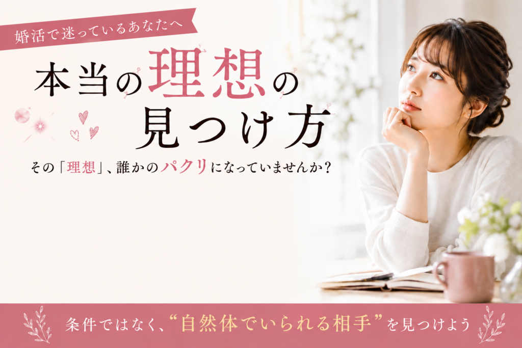 婚活で本当の理想の相手を見つける方法｜婚活中の女性が、本当の理想の相手について考えている